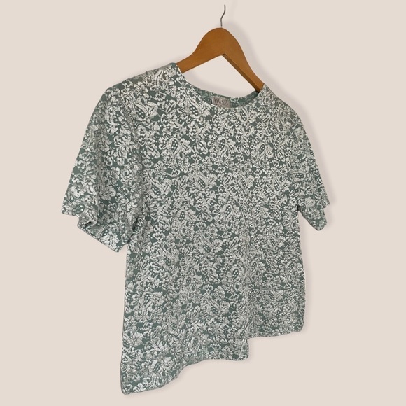 VINTAGE Turquoise Silver Textured Cropped Tee (petite) - Picture 2 of 7